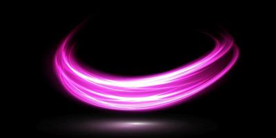 abstrakt Licht Linien von Bewegung und Geschwindigkeit im lila. Licht täglich glühend Wirkung. halbkreisförmig Welle, Licht Weg Kurve Strudel vektor