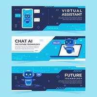 ai teknologi chatt bot baner vektor