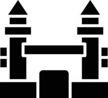 uppblåsbara slott vektor ikon design illustration