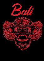 Barong bali im rot und schwarz vektor