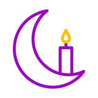 ljus ikon duofärg lila gul stil ramadan illustration vektor element och symbol perfekt.
