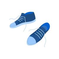 Karikatur Sport Schuhe Blau Turnschuhe. Vektor