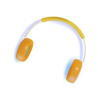 3d trådlös hörlurar plastin tecknad serie stil. vektor