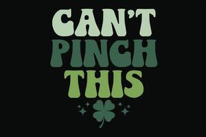 kan inte nypa detta rolig st Patricks dag t-shirt design vektor