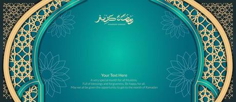 Ramadan kareem Banner mit islamisch traditionell Jahrgang geometrisch Muster Rahmen vektor