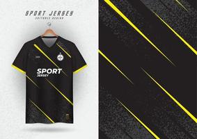 bakgrund för sporter jersey, fotboll jersey, löpning jersey, tävlings jersey, spannmål mönster, svart och gul vektor
