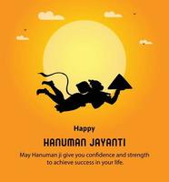 Lycklig hanuman jayanti indisk hindu festival firande vektor design