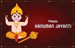 Lycklig hanuman jayanti indisk hindu festival firande vektor design