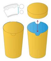 Box Verpackung gestanzte Vorlage Design. 3D-Modell vektor