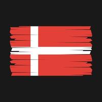 Pinselvektor der dänischen Flagge vektor