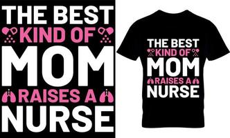 Krankenschwester Typografie t Hemd Design mit editierbar Vektor Grafik. das Beste nett von Mama erhöht ein Krankenschwester