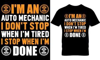 Typografie T-Shirt Design. Mechaniker T-Shirt Design. Mechaniker t Hemd Design. Mechaniker Design. vektor