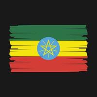 Pinselvektor mit Äthiopien-Flagge vektor