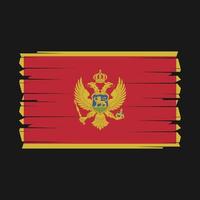 Pinselvektor der montenegro-Flagge vektor