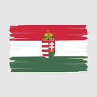 Pinselvektor mit ungarischer Flagge vektor