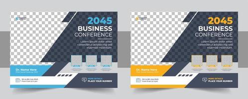korporativ horizontal Geschäft Konferenz Flyer Design vektor