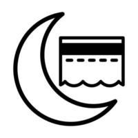 kaaba ikon duotone svart stil ramadan illustration vektor element och symbol perfekt.