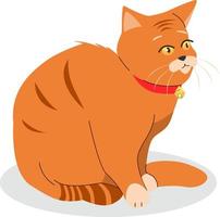 Orange süß Katze Tier eben Illustration Design vektor