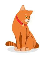 Orange süß Katze Tier eben Illustration Design vektor