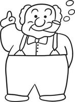 alt Mann Karikatur Gekritzel kawaii Anime Färbung Seite süß Illustration Zeichnung Charakter Chibi Manga Comic vektor