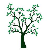 form av grön träd med löv. vektor översikt illustration.