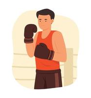 gut aussehend Boxer Athlet zum Boxen Sport Konzept Illustration vektor