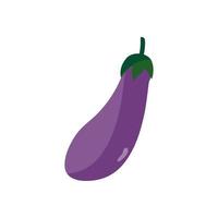 Aubergine Gemüse Symbol. eben Karikatur Aubergine isoliert auf Weiß Hintergrund. Karikatur Aubergine Emoji Symbol, Aubergine Symbol. Vektor Gemüse Clip Kunst Illustration.