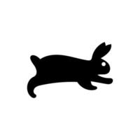 Hase Symbol, Ostern Hase Tier Symbol. linear Stil Zeichen zum Handy, Mobiltelefon Konzept und Netz Design. Hase Symbol Logo Illustration. Vektor Grafik - - Vektor. schwarz Seite Silhouette von ein Hase.