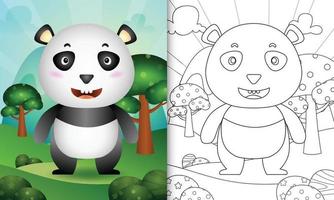 målarbok för barn med en söt panda björn karaktär illustration vektor