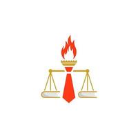 ein Symbol zum ein Gesetz Feste mit Feuer auf es vektor