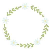 klotter platt ClipArt delikat vår krans av blommor och grenar vektor