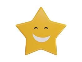 lächelnd Star Symbol 3d Rendern Vektor Illustration
