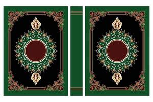 Das klassische arabische Buchcover-Typografie-Design wird mit wunderschönen islamischen Ornamenten erstellt vektor