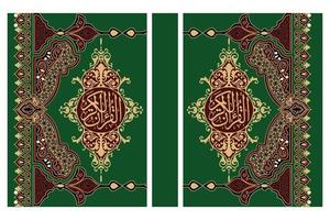 Das klassische arabische Buchcover-Typografie-Design wird mit wunderschönen islamischen Ornamenten erstellt vektor
