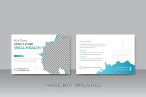medizinisch Gesundheitswesen Arzt Postkarte Design Vorlage vektor