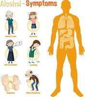Auswirkungen von Alkohol Informationen Infografik vektor
