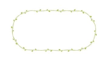 Oval Grün Ranke Frames und Grenzen, Blumen- botanisch Design Element Vektor Illustration