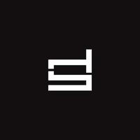 vektor ds brev logotyp design mall