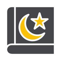 quran ikon fast grå gul stil ramadan illustration vektor element och symbol perfekt.