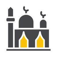 moské ikon fast grå gul stil ramadan illustration vektor element och symbol perfekt.