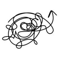 chaotisch kritzeln skizzieren Kreis Objekt. zufällig chaotisch Linie. Vektor Illustration isoliert auf Weiß Hintergrund.
