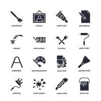 Kunst Werkzeug einstellen Symbol, isoliert Kunst Werkzeug einstellen Zeichen Symbol, Symbol Farbe editierbar. Vektor Illustration