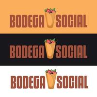 en logotyp för bodega social och restaurang. vektor