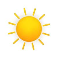 das Sonne. süß Wetter realistisch Symbol. 3d Karikatur vektor