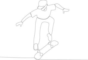ein gut Kerl beim Skateboarding vektor