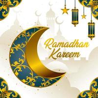 Ramadan Kareem mit Halbmondkonzept vektor