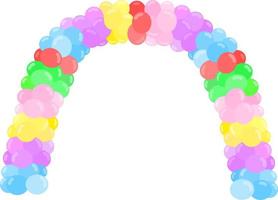 tecknad serie färgrik ballong knippa båge för högtider, festival, årsdag, gradering eller födelsedag fest dekoration. vektor