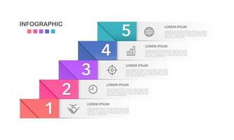 Infografik 5 Schritte oder Optionen. Vektor Illustration.