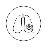 Lunge linear Symbol. Medizin, Pulmonologie vektor