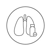 Lunge linear Symbol. Medizin, Pulmonologie vektor